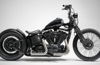 Obsidian: A slammed and stripped Harley Softail De...