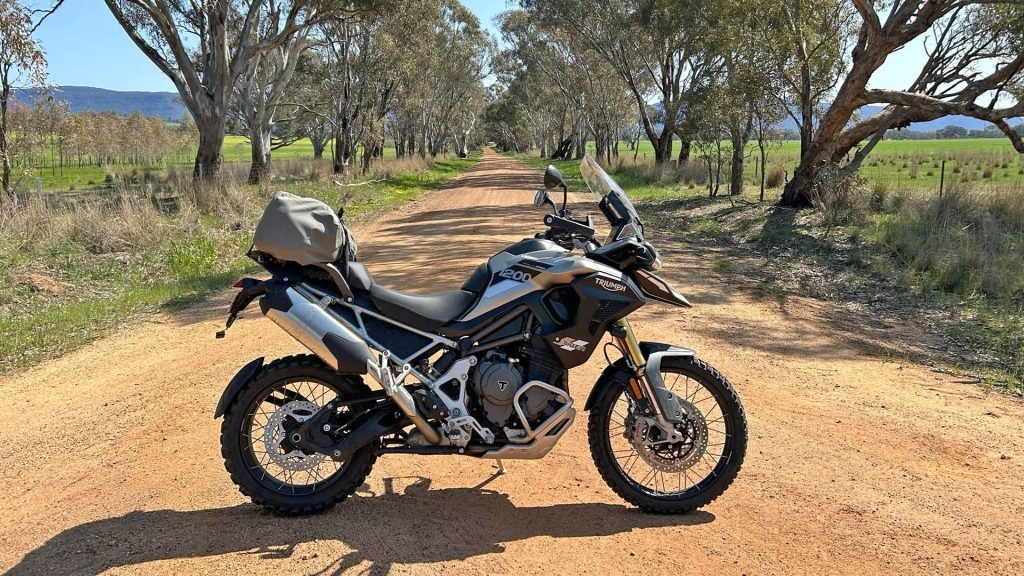 Tiger 1200 Rally Pro on tour. Big days made easy. Tarmac, gravel, 4wd tracks. Another great all-rounder.