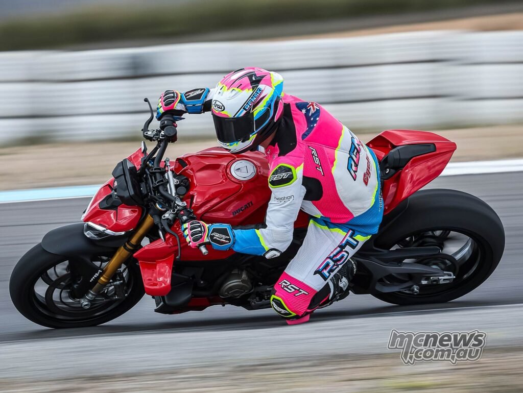 The move away from a single-sided swingarm was controversial but offers weight savings alongside new wheels