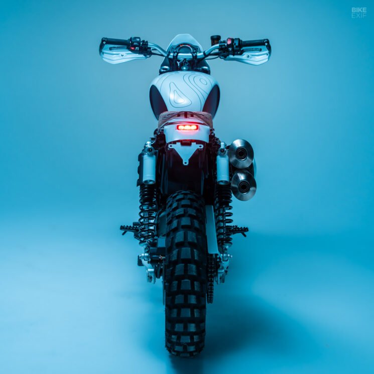 The Alps Edition Triumph Scrambler 1200 bolt-on kit by Crooked Motorcycles