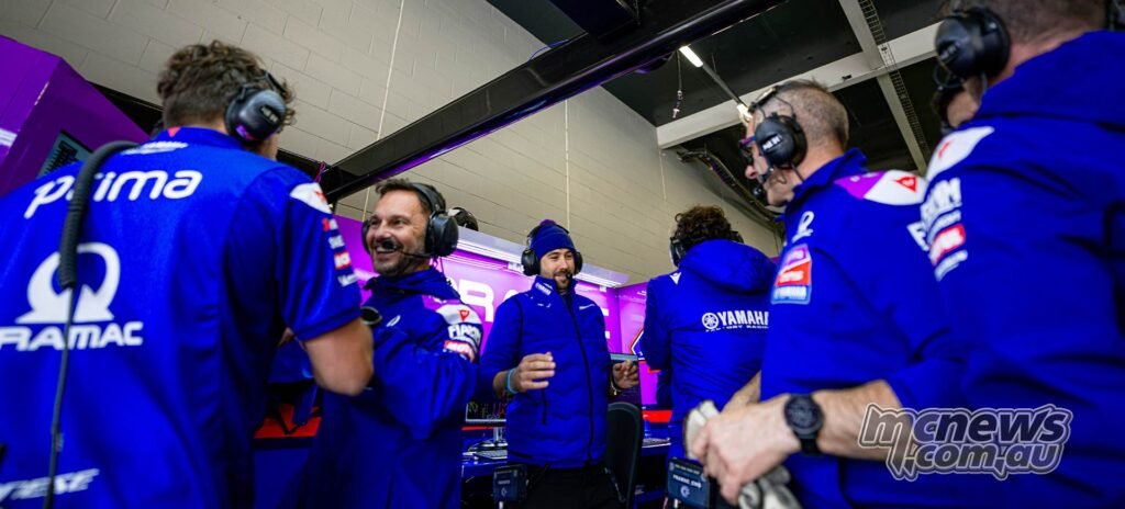 Prima Pramac Yamaha celebrating Jack Miller's strong performance on Friday at Silverstone