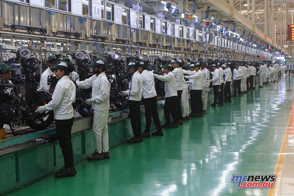 Motorcycle production at Honda's Vithalapur factory