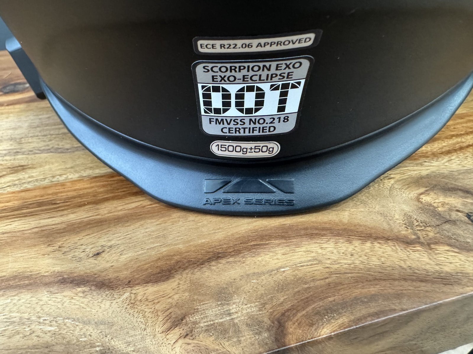 Apex Series lgoo on the back of the EXO-Eclipse helmet