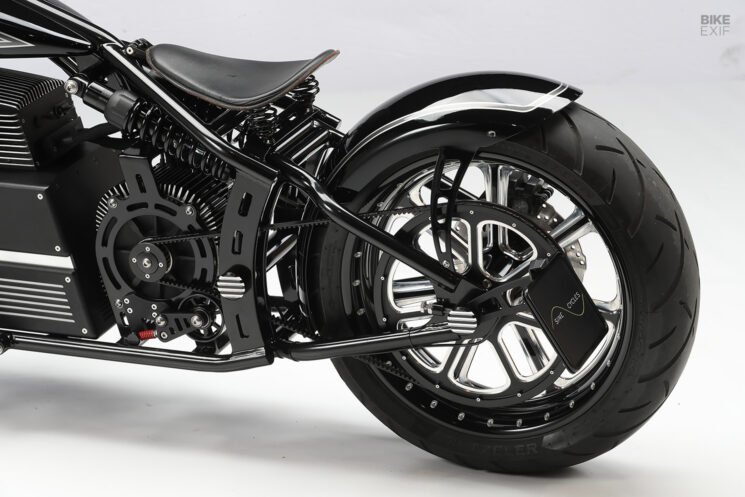 Electric chopper with Zero Motorcycles parts, by Sine Cycles
