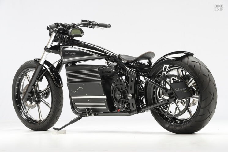 Electric chopper with Zero Motorcycles parts, by Sine Cycles