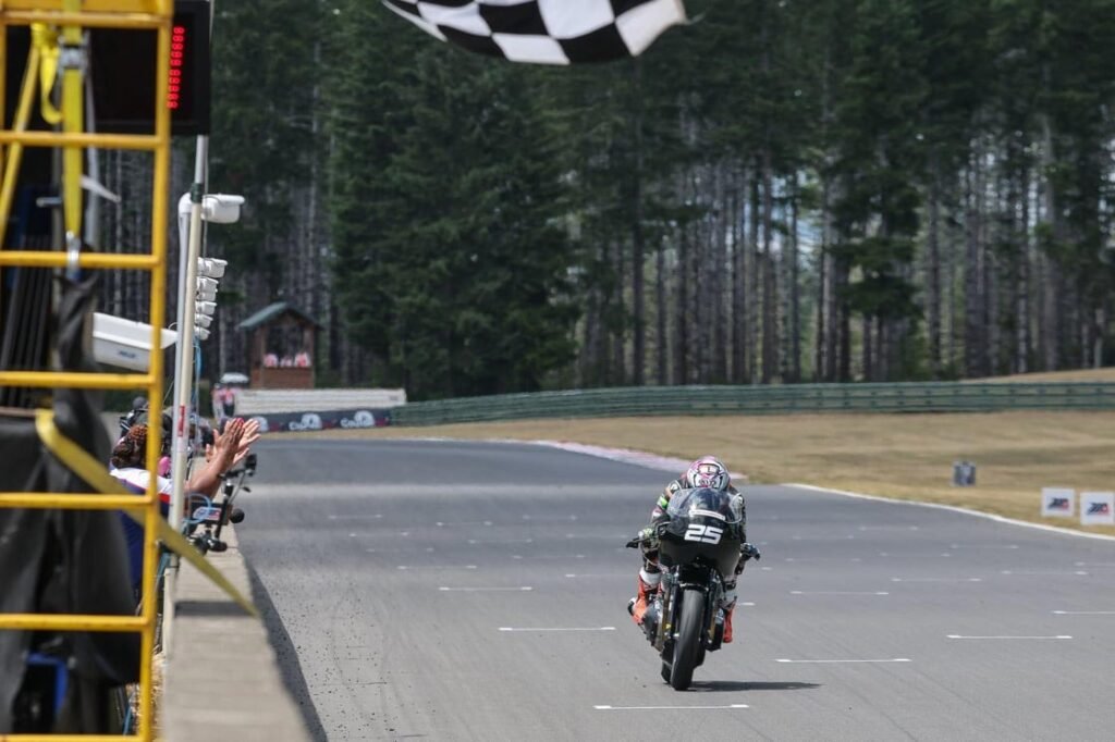 Kira Knebel took her third Royal Enfield Build.Train.Race. victory of the season in Saturday's race one. Photo by Brian J. Nelson