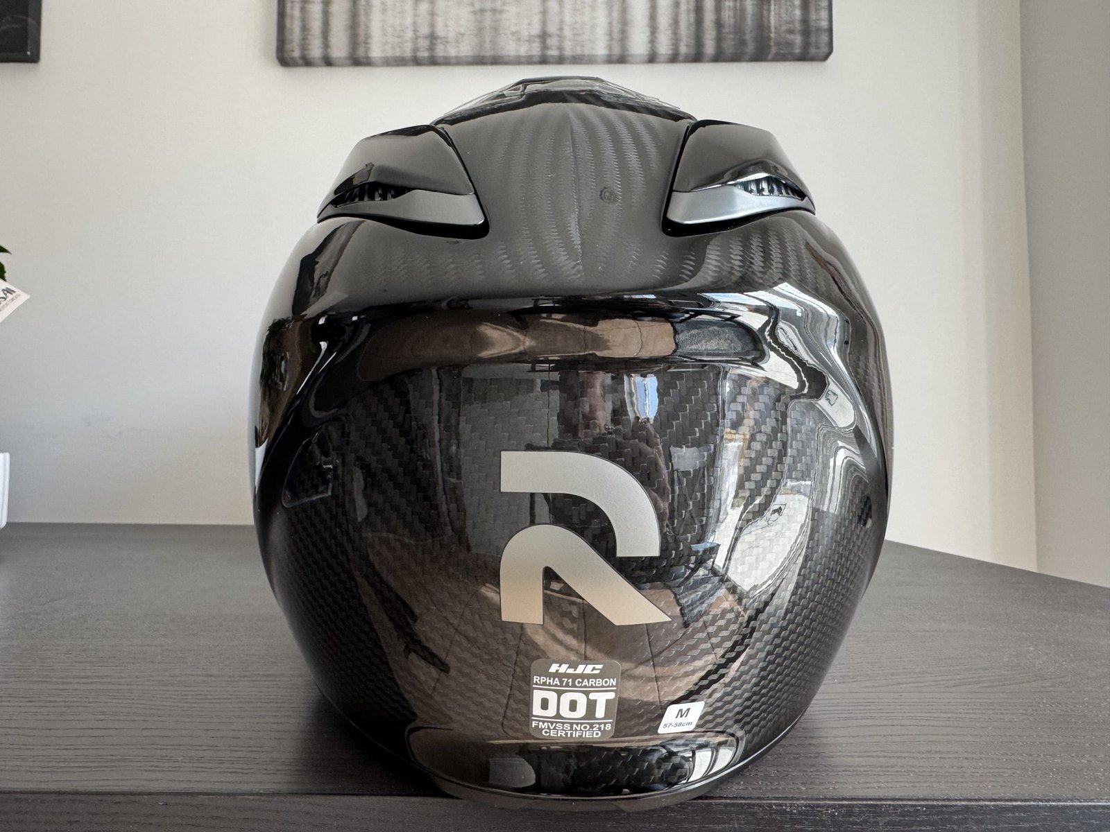 Rear view of the HJC RPHA 71 Carbon Helmet