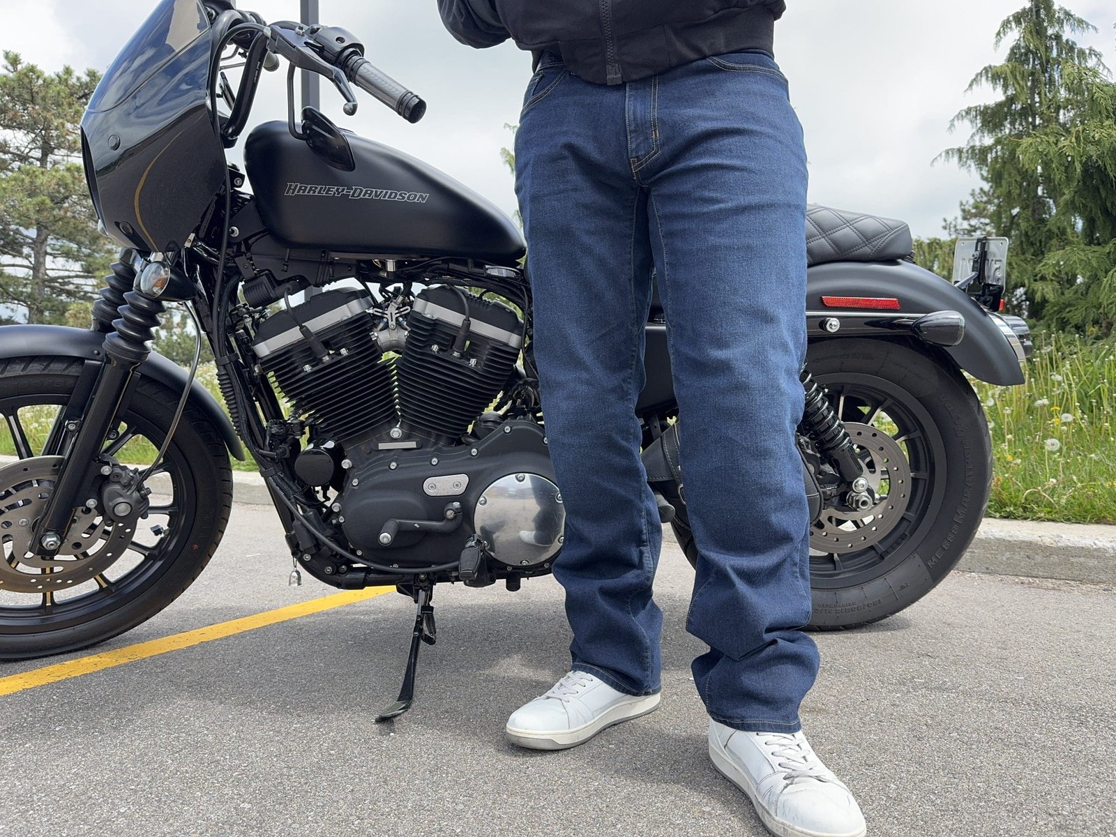 Front view of the Klim K Forty 2 Stretch Denim Jeans