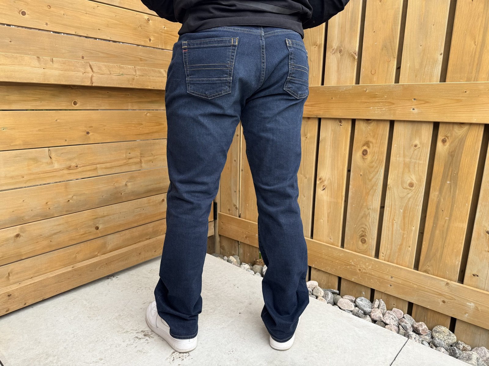 Rear view of the Klim K Forty 2 Stretch Denim Jeans