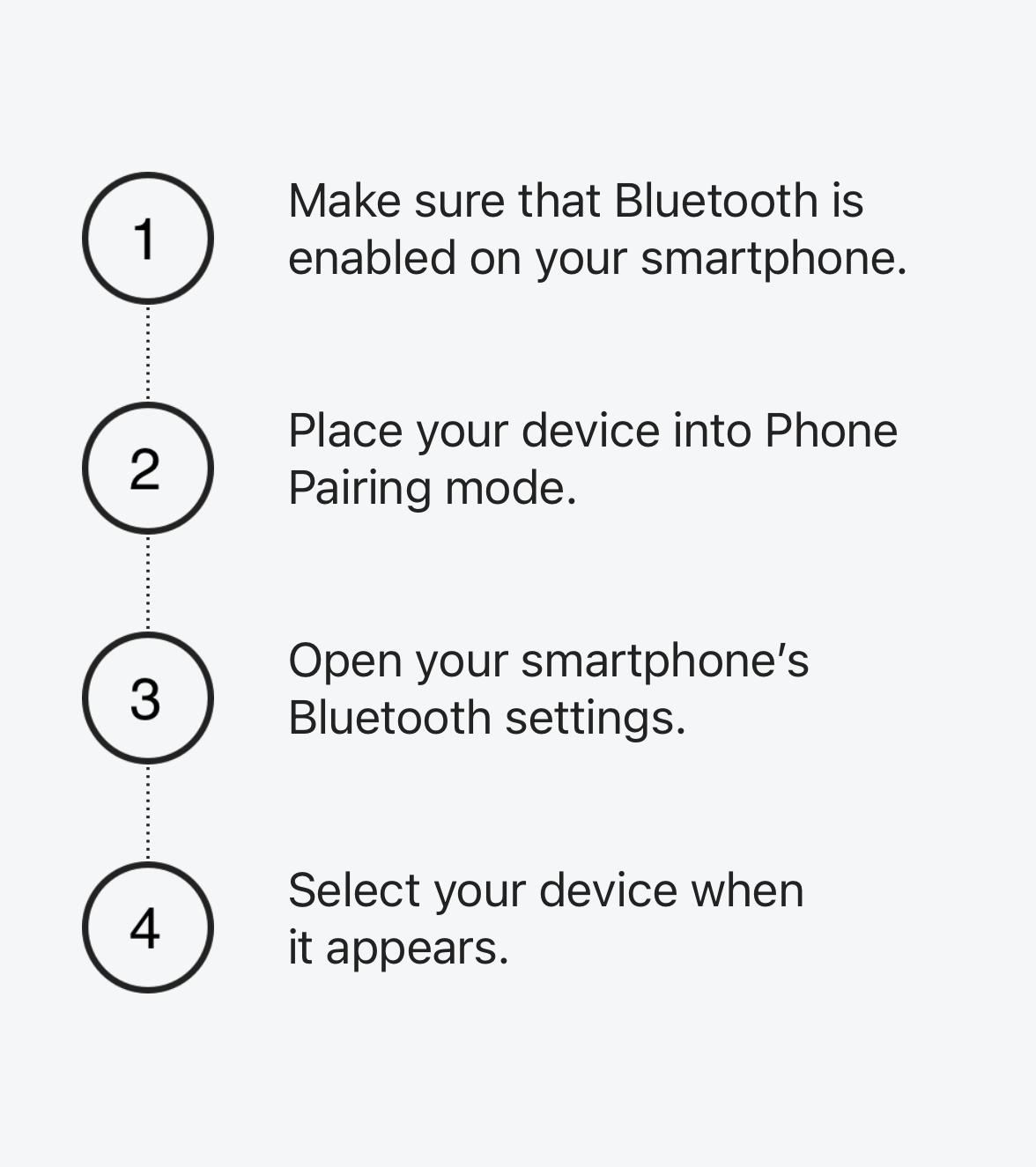 Device pairing screen on the SMART HJC App