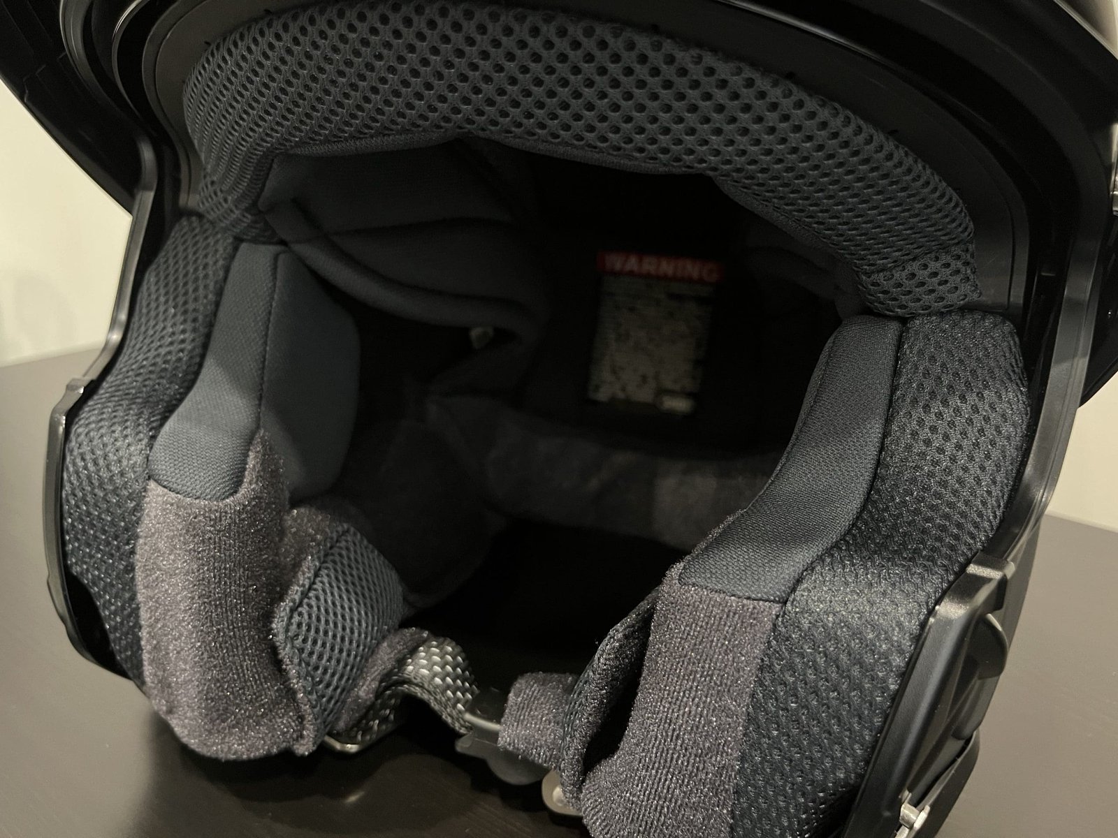 inside of the Shoei Neotec 3 Satori TC-5 Helmet