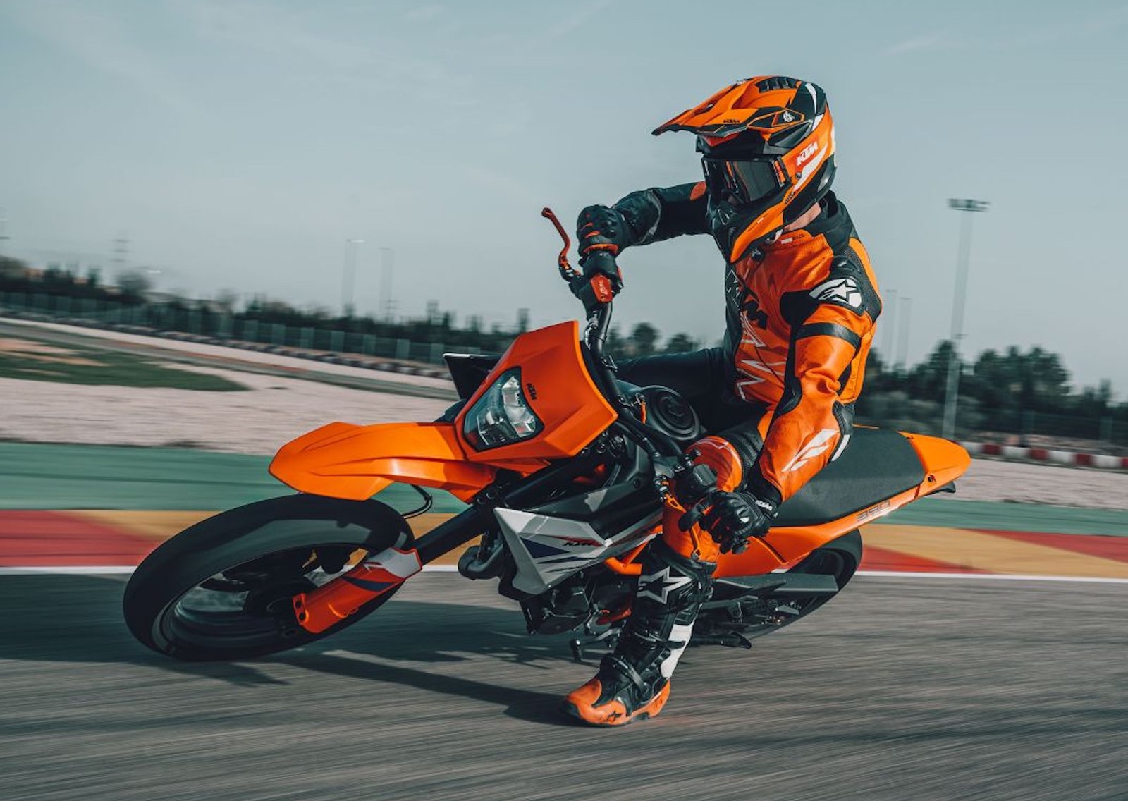 A view of a KTM bike. 