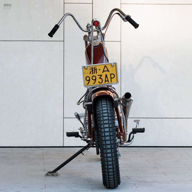 Custom-built Honda Cub chopper with a Zongshen engine