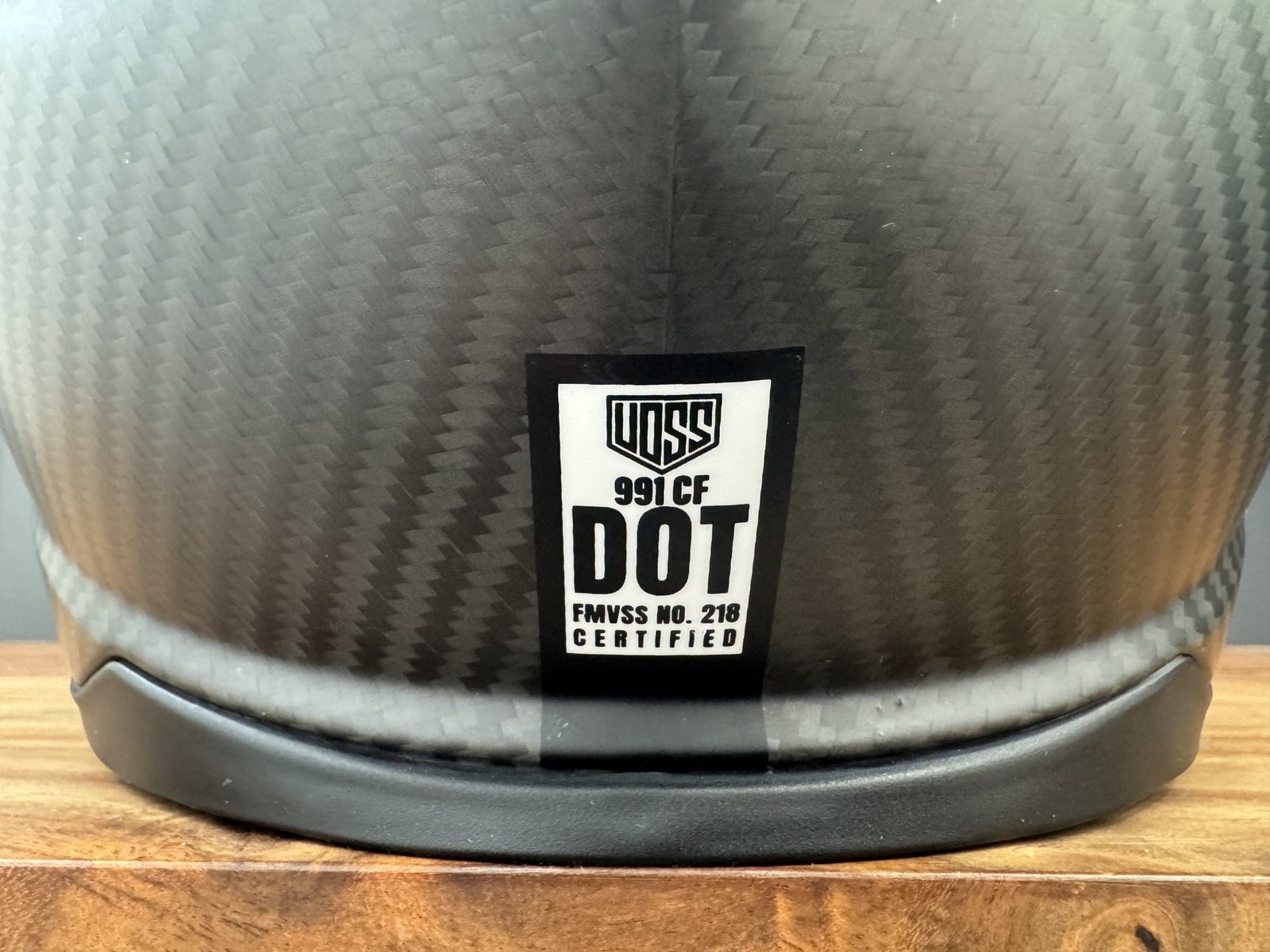 DOT certification on the Voss 991 Carbon helmet