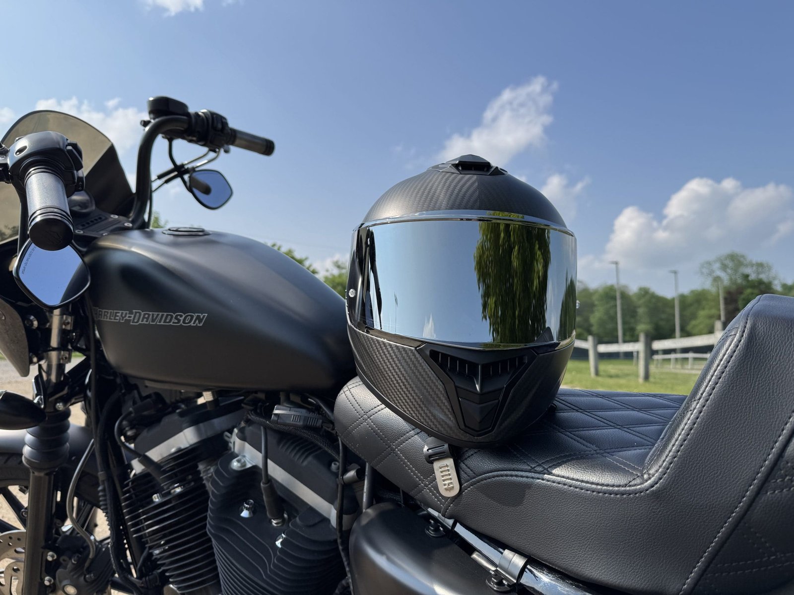 Voss 991 Carbon on a Harley Davidson seat