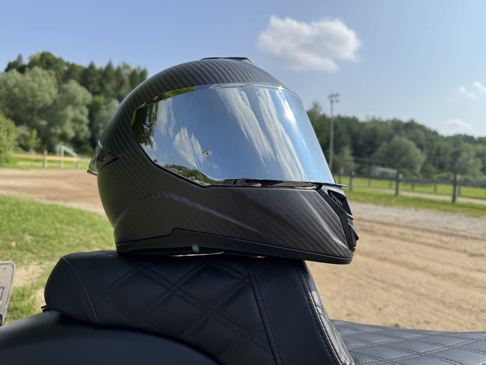 Side profile of the Voss 991 on a Harley Davidson seat