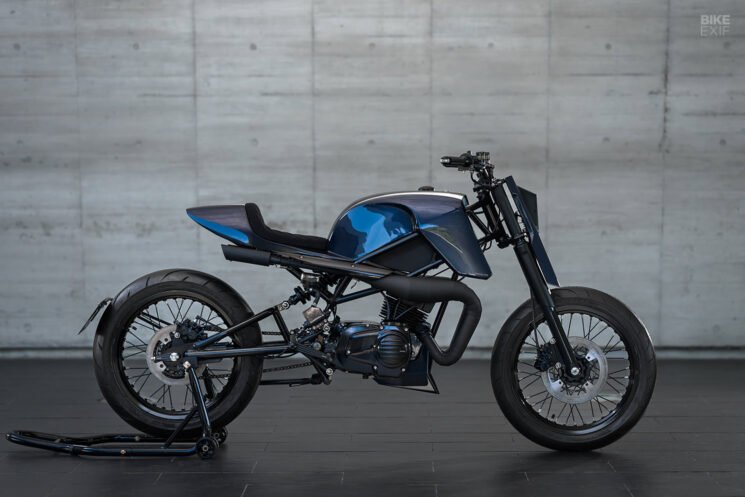 Custom Suzuki 125 two-stroke street tracker