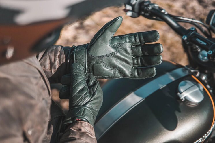 Goldtop Quilted Cafe Racer Motorcycle Gloves