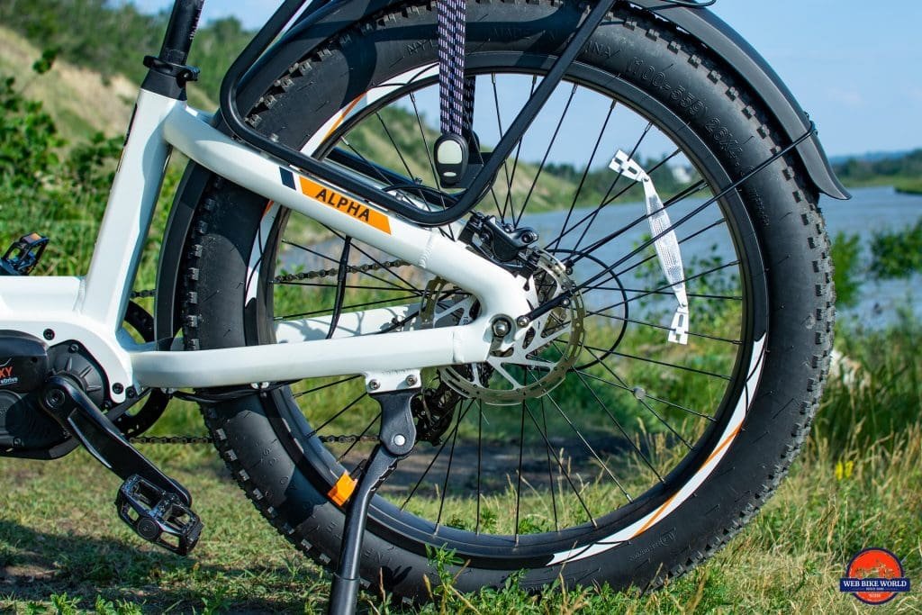 rear wheel and brake on heybike alpha