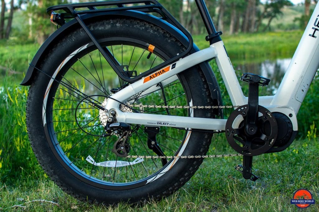 heybike alpha motor, crank, and groupset