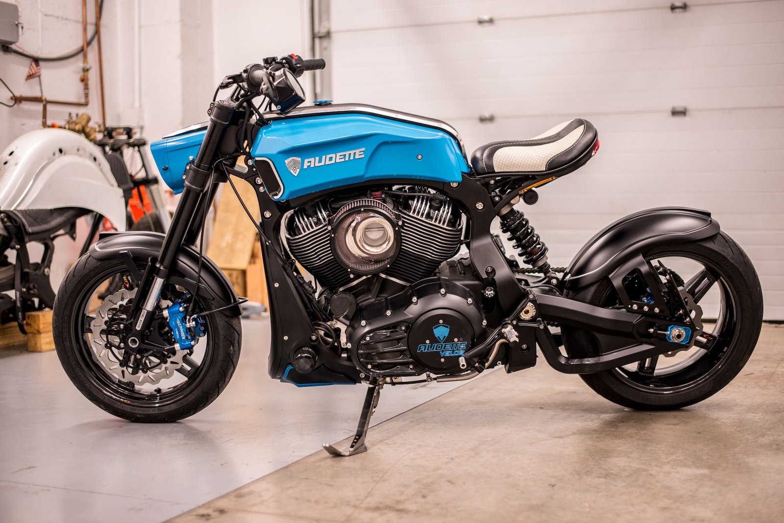 A view of the "Velos," buit by Tony Audette. Media sourced ffrom Hot Bike. 