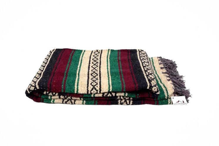 The Baja Leather Falsa Serape Blanket can provide a durable camping solution for motorcycle riders with unparalleled style.