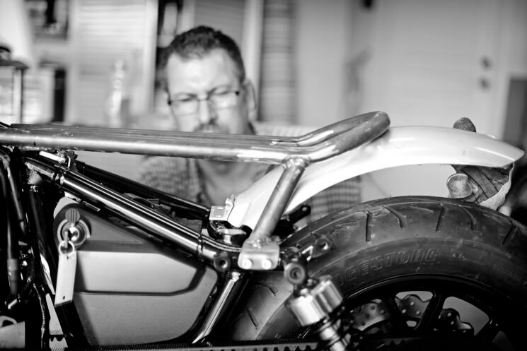 Hageman MC transforms the 2014 Yamaha Bolt into a clean retro scrambler. 