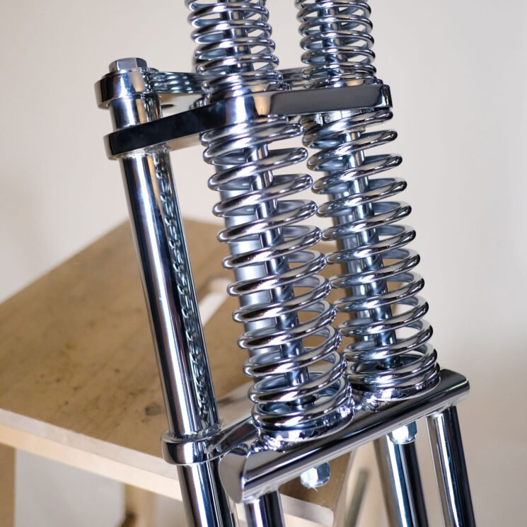 The Offset Springer from Northern Springer is an excellent option for custom motorcycles embracing the skinny chopper look.