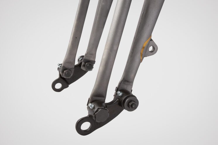 The Cyclery Classic Springer Forks evokes the classic styling of Harley-Davidson Knucklehead-era rigid frame motorcycles.