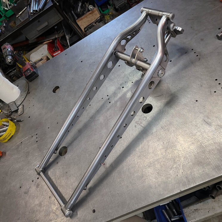 The VooDoo Relic fork offers a unique fabricated look and adjustable suspension setups for custom motorcycles.