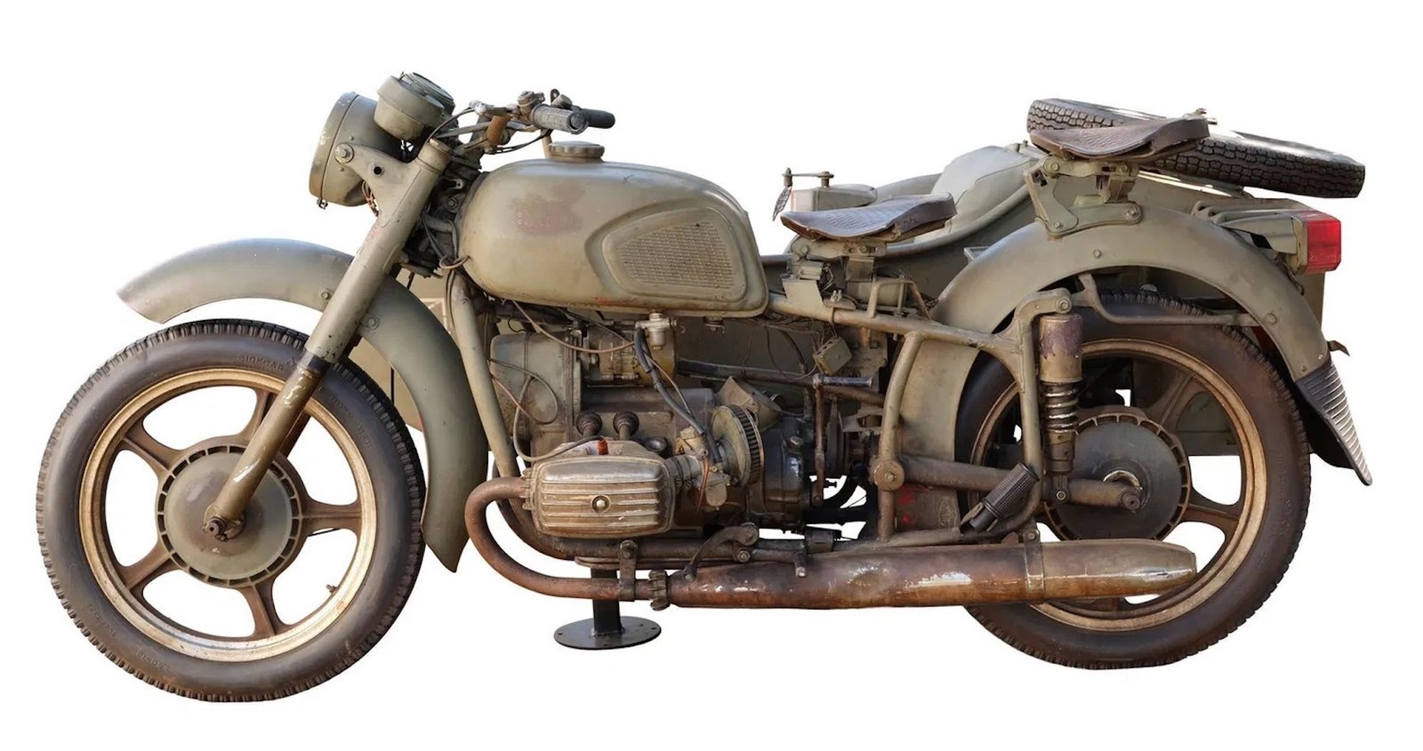 A view of the Ural motorcycle used in "Indiana Jones: The Last Crusade" (1989). Media sourced from Visordown.