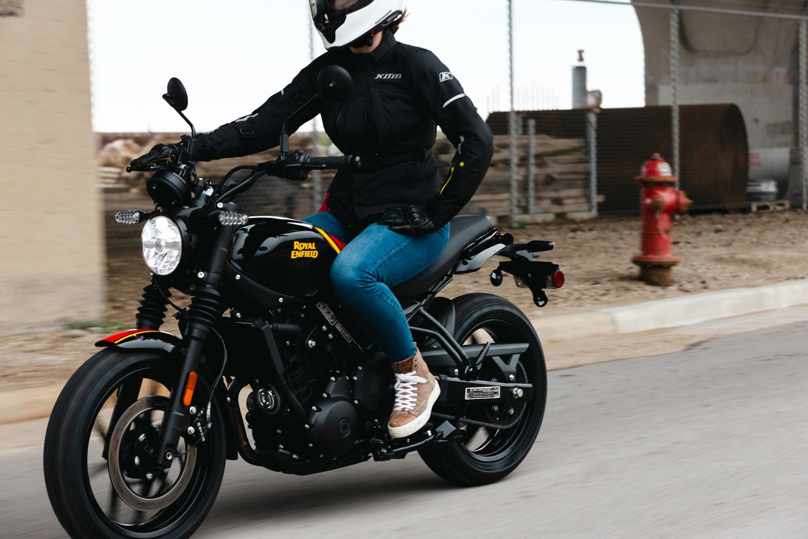 Amanda Quick (me) on a Royal Enfield Guerilla 450. Media sourced from Royal Enfield's team.