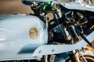 BMW R100 café racer in Gulf Blue by 72 Performance USA