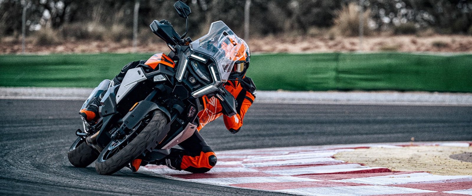 A front track view of a KTM 1390 Super Adventure