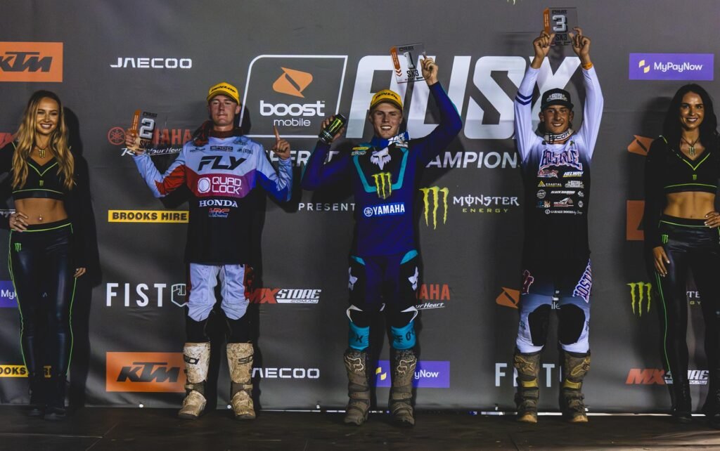 Ryder Malinoski the SX3 victor ahead of Kayd Kingsford and Riley Burgess