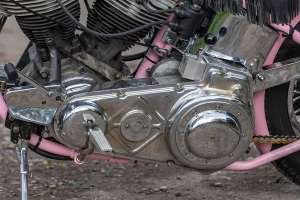 A 1977 Harley Shovelhead chopper by Hannah Meakin.