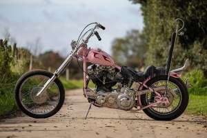A 1977 Harley Shovelhead chopper by Hannah Meakin.