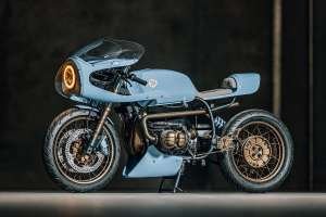 BMW R100 café racer in Gulf Blue by 72 Performance USA