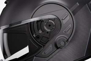 Cardo Beyond motorcycle helmet with integrated Bluetooth communications