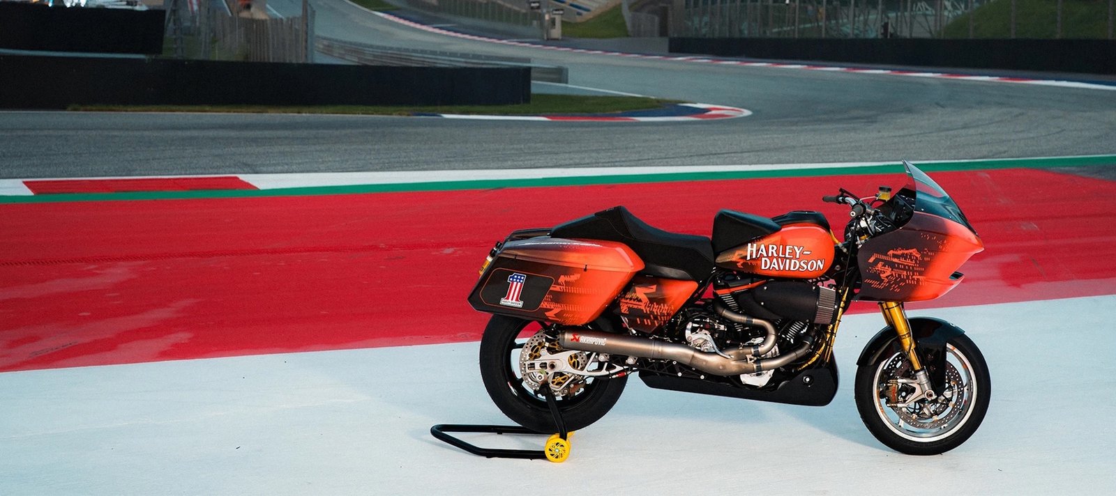 A view of the racing bike that will be used for the World Bagger Cup. Media soured from Harley-Davidson.