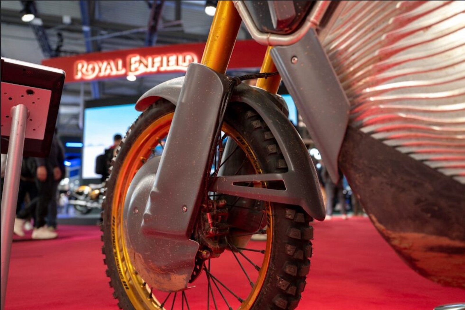 White Motorcycle Concepts tech applied to Royal Enfield's Himalayan electric test bed.