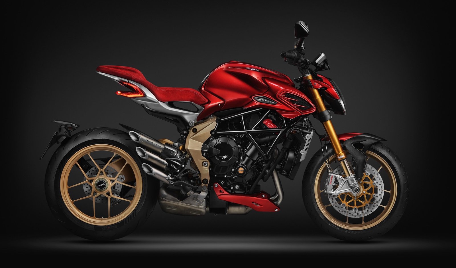 MV Agusta's new Brutale Serie Oro, side view.