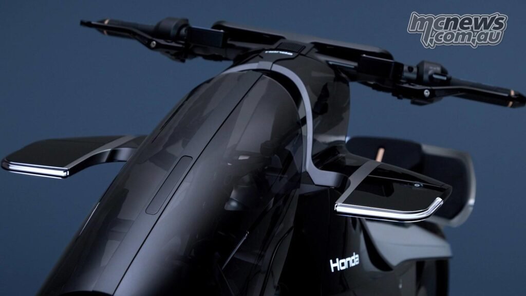 Honda EV Outlier Concept front design with camera mirrors and electric layout