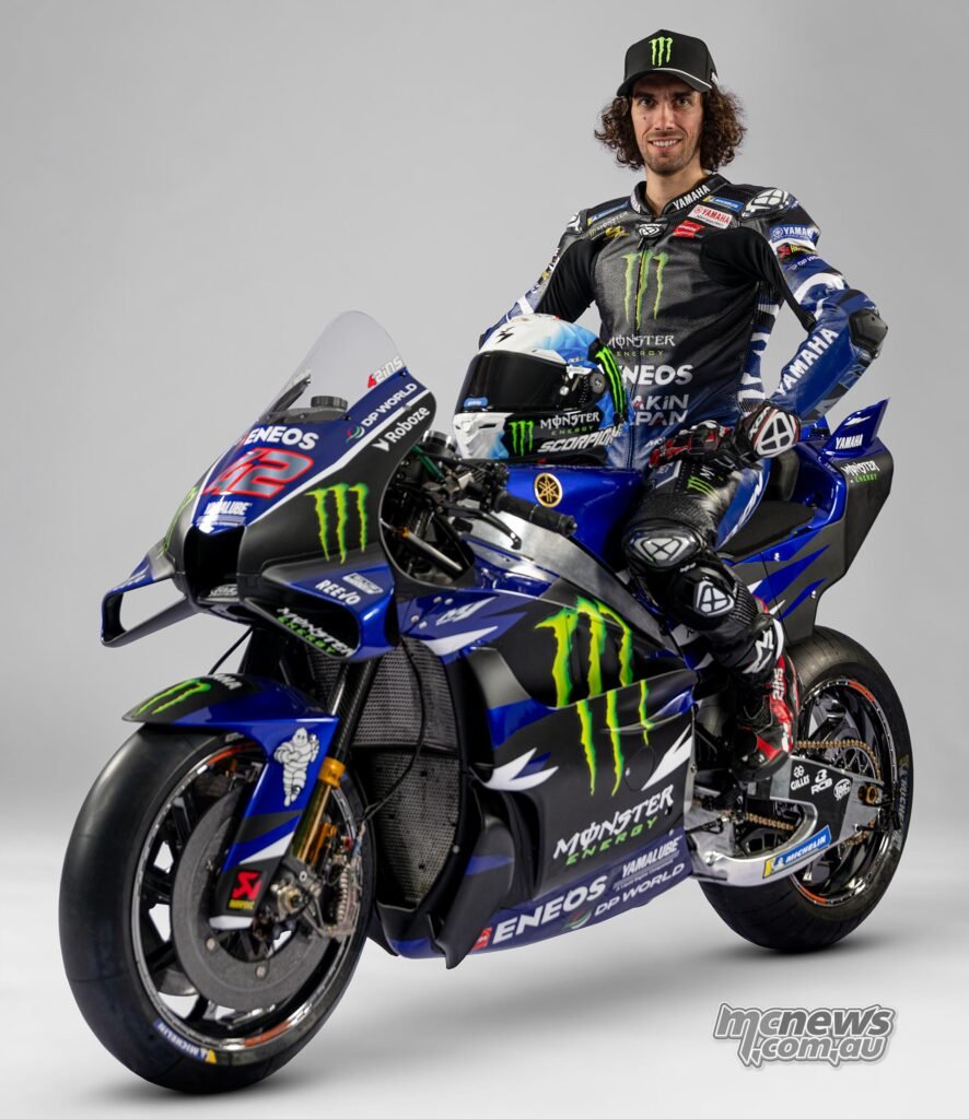 Álex Rins at the Yamaha MotoGP team launch for 2026.