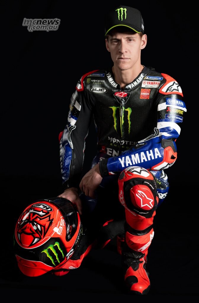 Fabio Quartararo with Yamaha MotoGP bike ahead of the 2026 season.