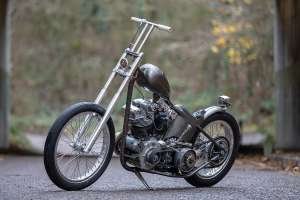 1967 Harley Shovelhead hardtail chopper by Chris Hatton at Left Hand Choppers