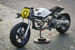 A NOS-fuelled Piaggio NRG built for scooter drag racing