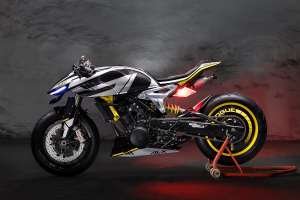 Futuristic Royal Enfield Guerrilla 450 concept build by Autologue Design