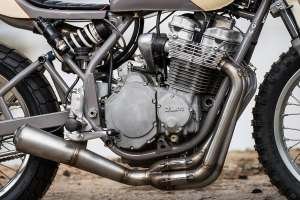 Suzuki GSX-R750 / GSX 1100 hybrid flat tracker with a supercharger, built by JL Meccanica