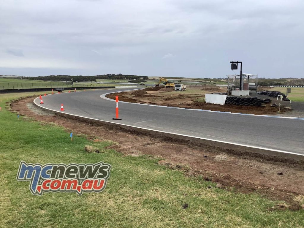 Phillip Island safety works featuring turns one and two 